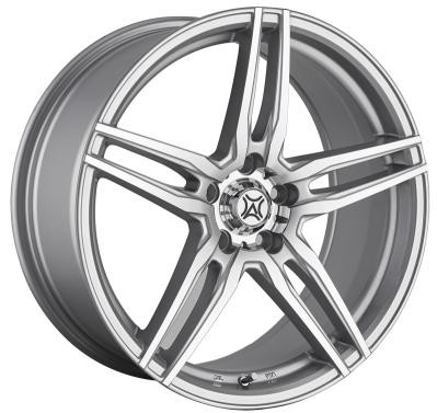 17 Inch Aftermarket Alloy Wheels Black Painted with Machined Face Aluminum A356 Five Split Spokes