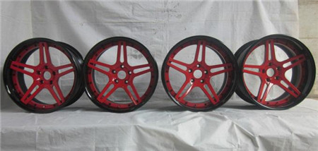 BC10 deep dish wheels Red center disk black lip & customization forged three piece wheels