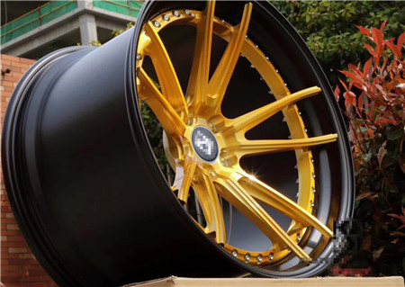 BC70 Cheap Golden Rim Benz Super Deep Concave Forged 2 Piece Wheels