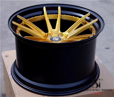 BC70 Cheap Golden Rim Benz Super Deep Concave Forged 2 Piece Wheels