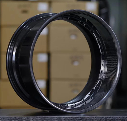 BBF16 Cheap Carbon fiber film Custom Forged 2 Piece Wheel Black barrel