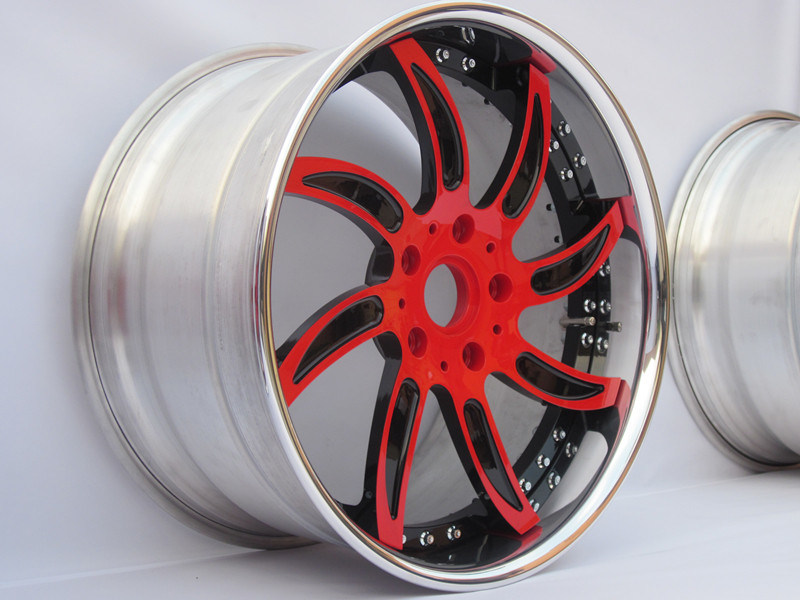 3 piece wheels for Porsche cayenne 955 957 958 spinning rims Red