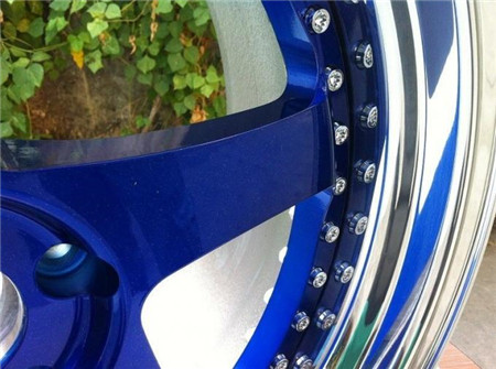 Cheap BMW 18x8 inch 3 piece forged wheels blue center disk step lip ...