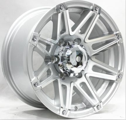 20 Inch Aluminum Truck Silver and Black Rims 4x4 Off Road Aftermarket Wheels 6 Lugs