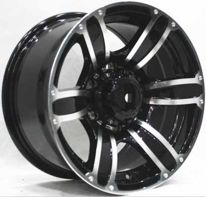 16 Inch Aftermarket Off Road Rims 4x4 Aluminum Black Wheels with Machined Face  for Truck