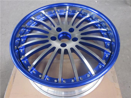 BLF23/Custom 20 inch 3 piece wheels for BMW/high gloss blue brushed face