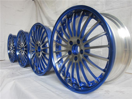 BLF23/Custom 20 inch 3 piece wheels for BMW/high gloss blue brushed face