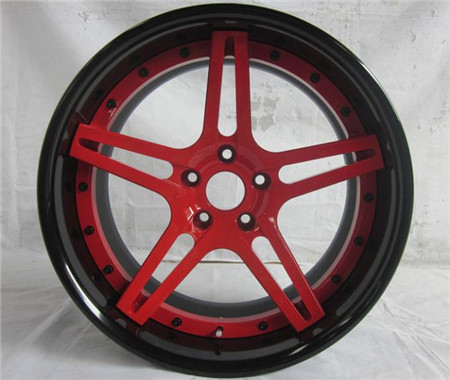 BC10 deep dish wheels Red center disk black lip & customization forged three piece wheels