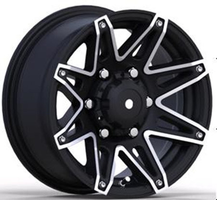 20 Inch Aluminum Truck Silver and Black Rims 4x4 Off Road Aftermarket Wheels 6 Lugs