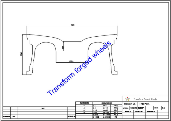 18 inch ​monoblock Forging wheels blanks raw Machining blanks drawing