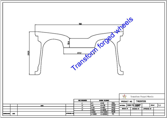 18 inch ​monoblock Forging wheels blanks raw Machining blanks drawing