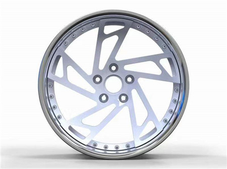 BC64 Cheap deep dish concave Forged 2 Piece Wheels chrome barrel white center