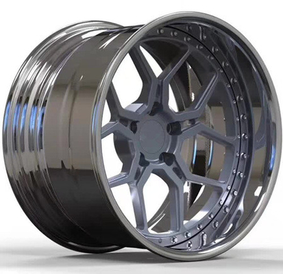 BC67 Cheap deep dish concave Forged 2 Piece Wheel Polish Barrel Gray Center