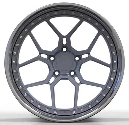 BC67 Cheap deep dish concave Forged 2 Piece Wheel Polish Barrel Gray Center