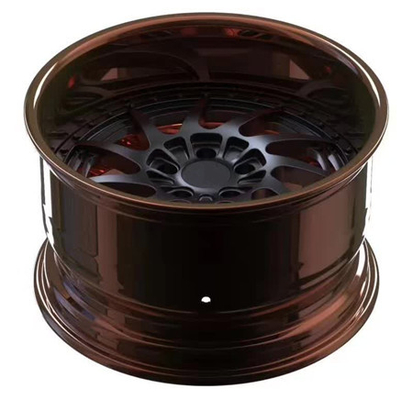BC68 Cheap deep dish concave Forged 2 Piece Wheel Brown Barrel black Center