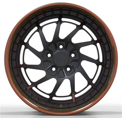 BC68 Cheap deep dish concave Forged 2 Piece Wheel Brown Barrel black Center