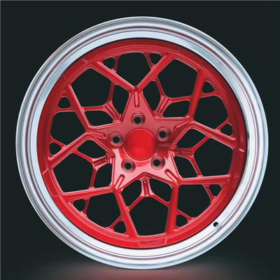 BBF18 Cheap Step Lip Rims Forged 2 Piece Wheels Red Center Polished barrel