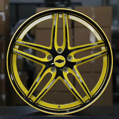 BBF21 CHEVROLET Camaro Cheap Step Lip Forged 2 Piece Wheels Yellow Rims