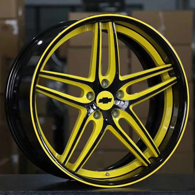 BBF21 CHEVROLET Camaro Cheap Step Lip Forged 2 Piece Wheels Yellow Rims