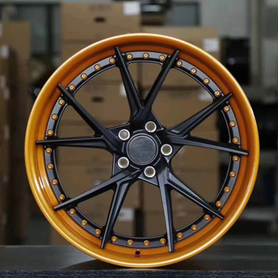 BBF22 CADILLAC ATS Cheap Step Lip Forged 2 Piece Wheels black Orange Rims