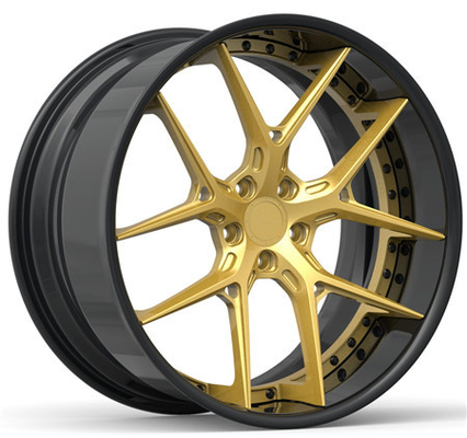 BBF26 BENZ BMW AUDI Cheap 2 Piece Forged Wheels Yellow Gray Gold Black Rims