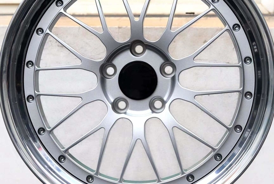 BSL28 Cheap Replica BBS LM Step Lip 3-Piece Wheel Silver Center Polish Outer Rim