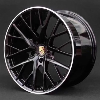 Custom 21-inch Panamera Sport design OEM Wheel Jet Black Metallic Machined Lip
