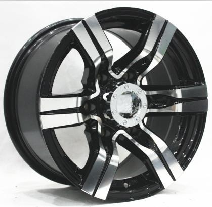 17 Inch Aluminum Off Road Wheels Machined Face and Black Painted 4x4 Truck Rims 6 Lugs