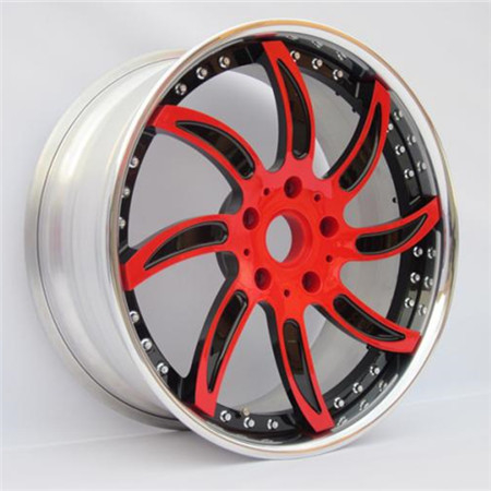 3 piece forged wheels for Porsche cayenne 955 957 958 spinning rims Red black rotate wheel