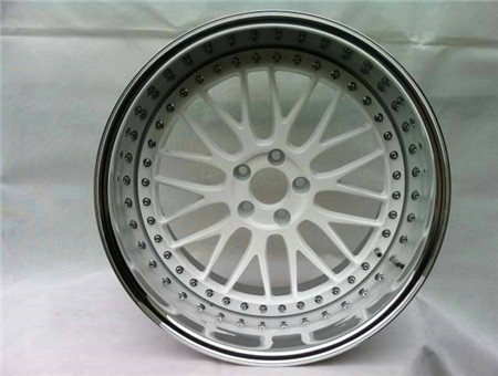 BC08/3 piece wheels for Toyota/deep dish wheels/polish outer lip/white wheels/custom rims