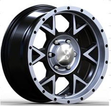 17 Inch Black Off Road Rims with Machined Face 4x4 Aftermarket Truck Wheels Made of Aluminum