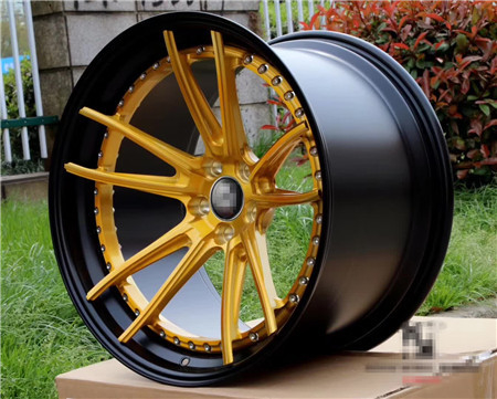 BC70 Cheap Golden Rim Benz Super Deep Concave Forged 2 Piece Wheels