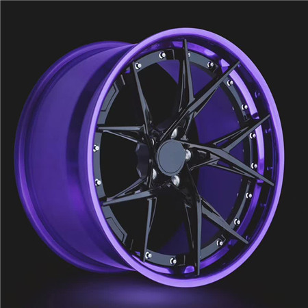 BBF19 Benz BWM AUDI Cheap Step Lip Rims Forged 2 Piece Wheels blue barrel