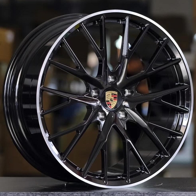 Custom 21-inch Panamera Sport design OEM Wheel Jet Black Metallic Machined Lip